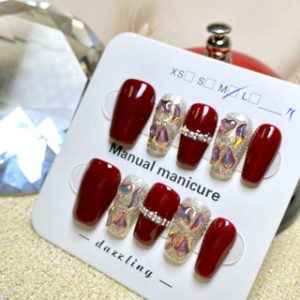 Rose Red Star Series High-end Whitening Handmade Manicure