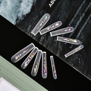 French white edge diamond print embellishment